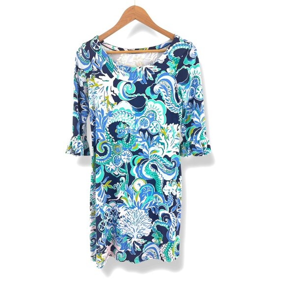Lilly Pulitzer Sophie Ruffle Dress UPF‎ 50 in Sirens and Spirits Size XS Shift - Picture 3 of 7